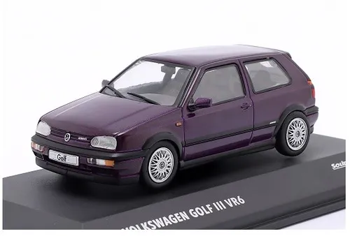 Solido 421438265 VW Golf MKIII VR6 1994 lila - Fertigmodell 1:43 - Maßstab: 1:43, hochwertiges Fertigmodell aus Metall und Kunststoff, ideal für Sammler und Liebhaber von klassischen Autos.