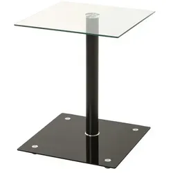 Haku-Möbel Beistelltisch 33505, Quadro, schwarz - Couchtisch mit stabiler Stahlkonstruktion und eleganter Tischplatte aus Sicherheitsglas, ideal für modernes Wohnen und platzsparend mit quadratischem Design.