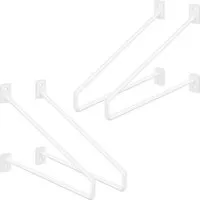 ML-Design 4 Stück Regalhalterung 265 mm Weiß aus Stahl Haarnadel Schwebe