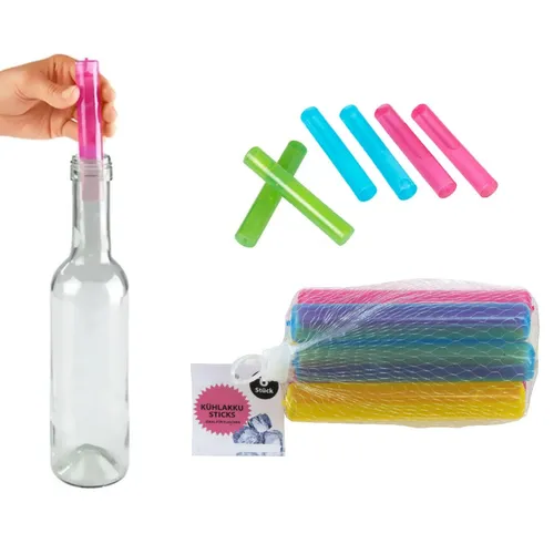 6er Set Kühlakku Stab 12 x 2 cm Wiederverwendbar Eis Sticks Eisstäbe Eissticks Eiswürfel Stabform