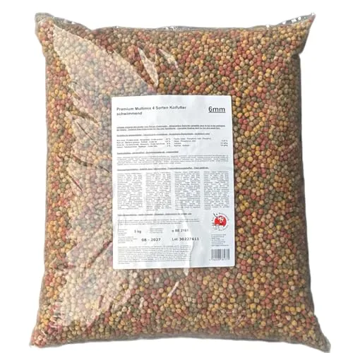 Koi Herdecke - 5 kg Fischfutter Mix für Koi's | Schwimmende Pellets von 6 mm | geeignet für Zierfische - Goldfische - Orfe - Shubunkin | 5 Kilo Pack - Alleinfuttermittel
