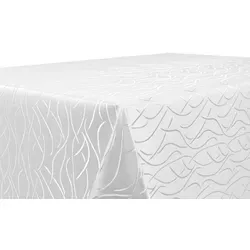 Beautex Tischdecke Tischdecke Streifen, bügelfreie, fleckabweisend, pflegeleicht (1-tlg) weiß Eckig | 130 cm x 160 cm