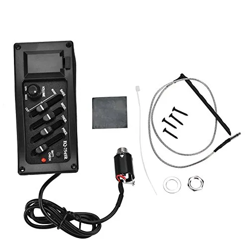 Gitarre Pickup, 4 Band Preamp EQ Pickups Verstärker Pickup 6.5MM Ausgang für Akustikgitarre(#1)