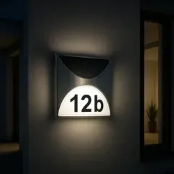 MeLiTec Solar Hausnummer SH04 | Kabellose LED-Hausnummer mit Solarenergie