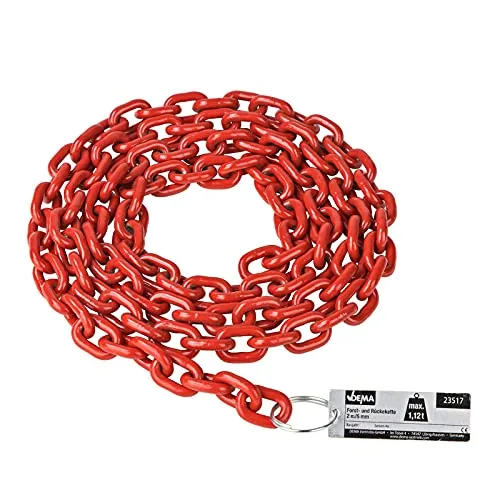 DEMA Forstkette Rückekette 2m 6mm – Robuste Chokerkette, Schleifkette, Zugkette, 1,12t Tragkraft, Güteklasse 8, Stahl, Forstseilwinde, Holzrücken, Waldarbeit, Forstwirtschaft
