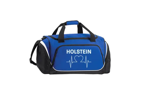 multifanshop Sporttasche Holstein - Herzschlag - Sporttasche mit 4 Fächern, ideal für Fans von Holstein. Hochwertiges Material und individuelles Druckverfahren sorgen für Langlebigkeit und brillante Farben.