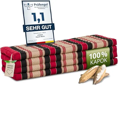 Klappmatratze Faltmatratze 140 cm in rot von livasia