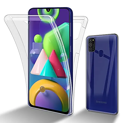 Cadorabo Hülle kompatibel mit Samsung Galaxy M21 / M30s Schutzhülle TPU Silikon Case 360 Slim Kratzfest Weiche Gummi mit Rundumschutz Case Hülle für Galaxy M21 / M30s in Transparent