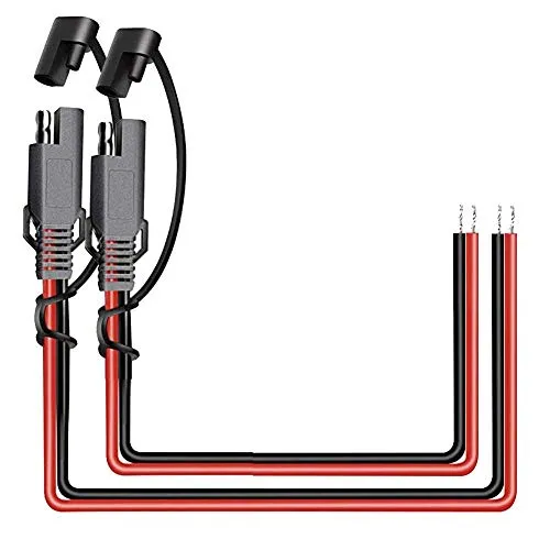 iMESTOU 2 Stück 16 AWG SAE Power Automotive Verlängerungskabel 2 Pin Schnelltrennung DC Stecker Kabelstecker 12 V 30 cm mit wasserdichter Kappe für Motorrad Auto Batterie Starthilfe Solaranwendung