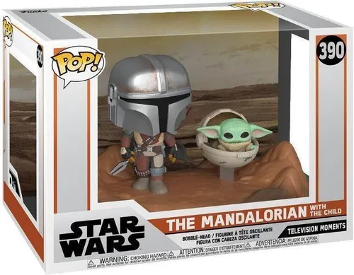 Star Wars - The Mandalorian with the Child 390 - Funko Pop! Figur - Actionfigur von Funko, ca. 9 cm groß, originalverpackt in Fensterbox. Ideal für Sammler und Star Wars Fans!