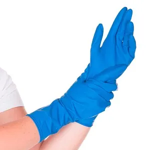 Franz Mensch Chemikalien-Schutzhandschuhe HIGH RISK XL - 50 Stück Einweghandschuhe aus 100% Naturkautschuklatex, ideal für den professionellen Einsatz, mit langer Stulpe und Rollrand für optimalen Schutz.