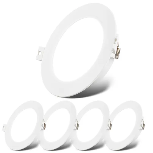 5er Set LED Einbaustrahler 230V LED Einbauleuchten Spots Flach Neutralweiß
