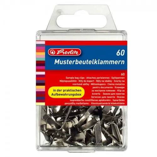 Musterklammer mit Metallflachkopf - 60 Stück