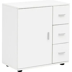 Wohnling Kommode WL5.877, Weiß, 1 Tür & 3 Schubladen