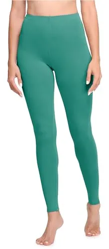 Ladeheid Damen Lange Leggings aus Baumwolle LA40-133 (Dunkeltürkis, M)
