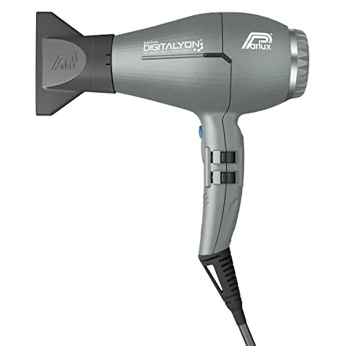 Parlux Digitalyon Professioneller digitaler Haartrockner mit negativen Ionen. Sehr leicht und leistungsstark. Hergestellt in Italien (Glittergrau)