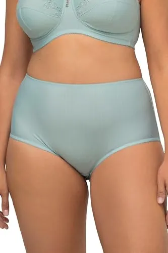 Ulla Popken Damen große Größen Übergrößen Plus Size Midislips, 2er-Pack, Nadelstreifen Minze 58+ 800279703-58+