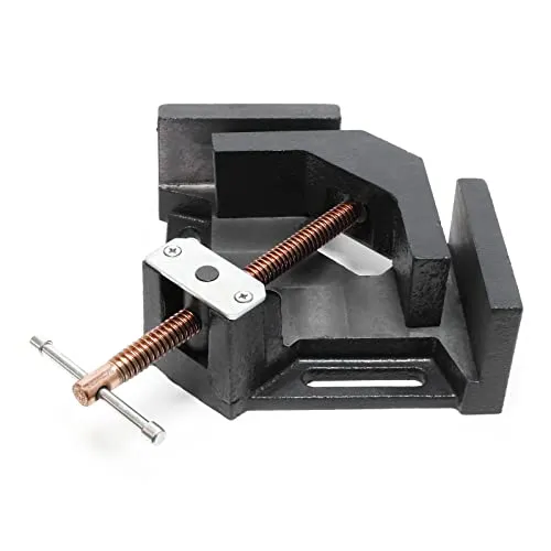 Wiltec Winkelschraubstock 90° – 100 mm Backenbreite - Winkelspanner für präzises Klemmen und Schweißen, garantiert 90°-Fixierung und aus robustem Gusseisen für hohe Stabilität und Langlebigkeit.