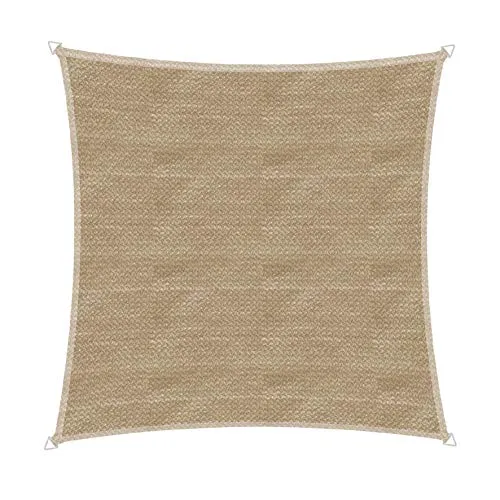 Windhager Sonnensegel Capri Quadrat 4x4m - Schilf - Sonnenschutz in viereckiger Form, ideal für Garten oder Terrasse. Hergestellt aus strapazierfähigem Polyethylen für optimalen UV-Schutz.