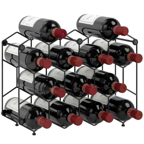 Weinregal für 13 Flaschen mit Wabendesign und verstellbaren Füßen