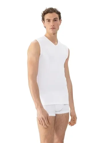 Mey Tagwäsche Dry Cotton Herren Shirt ohne Arm 4XL - Thermooberteile für Herren, körpernahe Passform mit V-Ausschnitt und breiten Trägern, ideal für angenehmen Tragekomfort bei warmen Temperaturen.