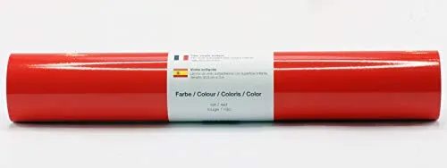 Selbstklebende Plotterfolie Vinylfolie 30,5 cm x 3 m glänzend 39 Farben zur Auswahl, Farbe:130 Rot