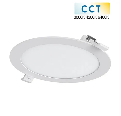 Mundotec LED Panel LED CCT Panel Einbaupanel Einbauleuchten Slim-Panel 3 bis 23w, CCT 3000K 4200K 6400K, 15w, 1490 Lumen, CCT 3000K 4200K 6400K, Rund, Kunststoff, IP20