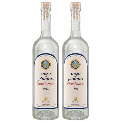 Ouzo Plomari 2x 0,7l Flasche | Destillerie Arvanitis | 40% Vol.