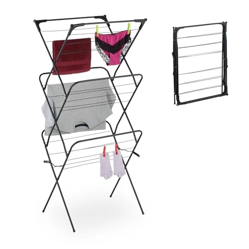 Wäscheständer Wäscheturm klappbar - Praktischer klappbarer Wäscheturm, ideal für platzsparendes Trocknen von Kleidung. Maße: 62 cm Breite, 136 cm Höhe, robustes Eisenmaterial.