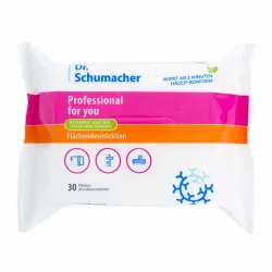 Dr. Schumacher GmbH Dr. Schumacher Professional for you Flächendesinfektionstücher 30, Alkoholische Tücher zur Schnelldesinfektion und Reinigung von Flächen aller Art, 1 Packung = 30 Tücher, Maße: 17,5 x 20 cm 01-323DS-T030-01