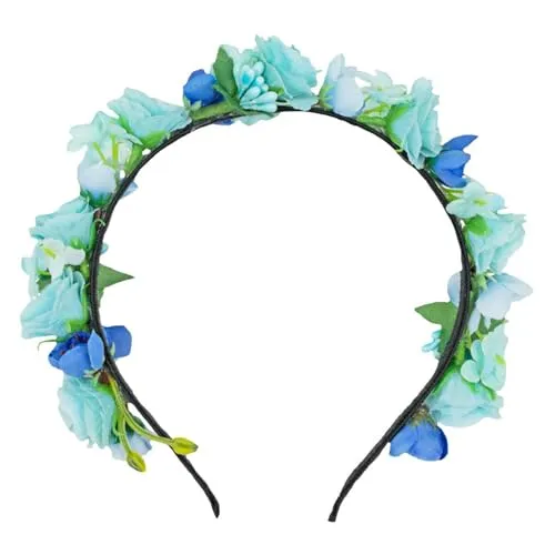 Blumen Haarreif Sabia - Bezaubernder Haarschmuck zum Dirndl, für Hochzeiten, Kommunion oder Festivals (Türkis)