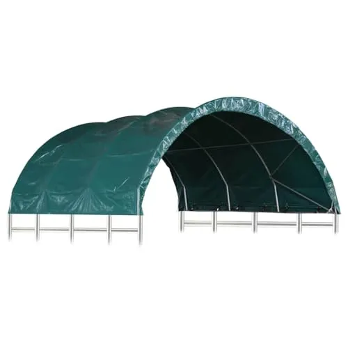 vidaXL Weidezelt Wasserfest - 3,7x3,7m PVC Unterstand für Pferde, Schafe und Kühe, robust und ideal bei widrigen Wetterbedingungen