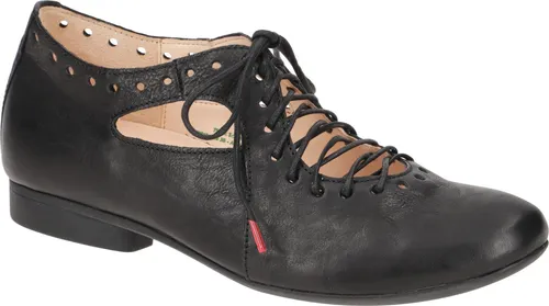 Think! Damen Guad2 Ballerinas - Nachhaltige Wechselfußbett Schuhe in Schwarz - Wanderschuhe für schmalere Füße, mit herausnehmbarer Decksohle und chromfrei gegerbtem Leder für optimalen Halt und Passform.