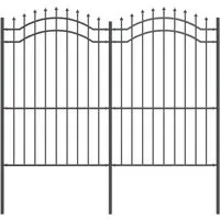 vidaXL Gartenzaun Grau 215 cm aus pulverbeschichtetem Stahl - Moderner Gartenzaun aus rostbeständigem Stahl, ideal für jeden Garten oder Terrasse. Wetterfest und erweiterbar für individuelle Gestaltungsmöglichkeiten.
