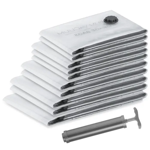 SilverRack Vakuumierbeutel für Kleidung – platzsparende Aufbewahrung - Folienbeutel für Kleidung, Kissen und Jacken – bis zu 80% Platzerparnis und hygienischer Schutz vor Feuchtigkeit und Ungeziefer.