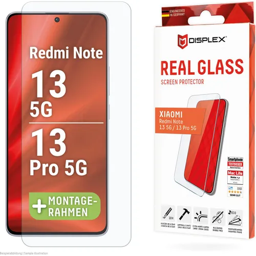 Displex Real Glass, 2D Panzerglas (1 Stk., Xiaomi Redmi Note 13 5G, Xiaomi Redmi Note 13 Pro 5G) (01946)