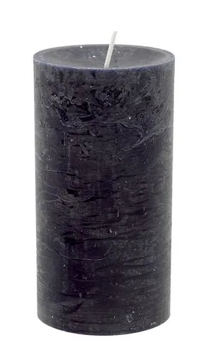 ZauberDeko Rustic-Kerze Rustic Stumpenkerze Schwarz Advent Brenndauer ± 60h Ø 7cm H 13cm