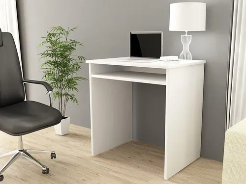 Raumhirsch Furniture Schreibtisch Weiß – Kompakt und Modern - Schreibtisch Star – 68 x 51 x 74 cm, ideal für kleinere Räume. Mit praktischer Tastaturablage und stabiler Konstruktion, perfekt für Büro oder Homeoffice. Pflegeleichte Oberfläche und freistehendes Design sorgen für Flexibilität.