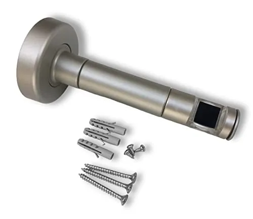 nodeko Halter mit Magnet für Gardinenstangen, Vorhangstangenhalter magnetisch (edelstahlfarben)