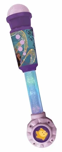 Lexibook, Disney Wish, Leuchtendes Mikrofon für Kinder, Musikspielzeug, eingebauter Lautsprecher, Leuchteffekte, Aux-in-Buchse, Lila, MIC90WI