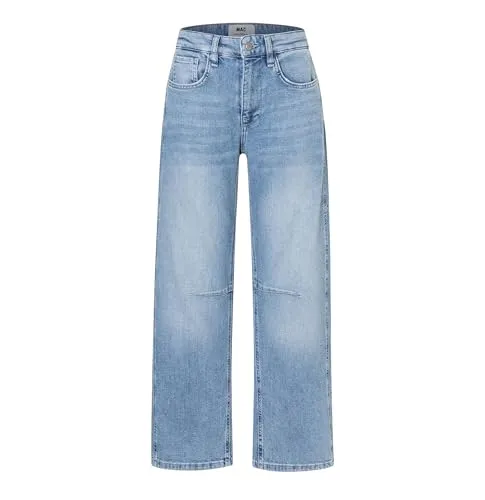 MAC JEANS OHIO Barrel Fit - Vintage Denim in Blau - Größe 36 - Lässige Barrel Fit Damenjeans mit hohem Tragekomfort und modernem Vintage Look. Ideal für entspannte Casual-Styles und den täglichen Einsatz.