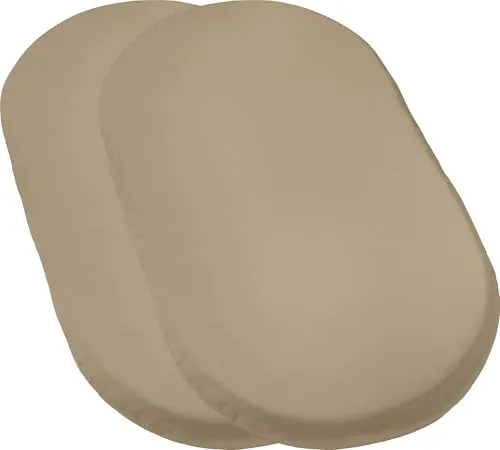 Erwin Müller Baby-Spannbettlaken Murnau 2er-Pack Single-Jersey - Taupe Größe 40x70 cm oval - hautfreundlich, atmungsaktiv, bügelfrei, strapazierstark