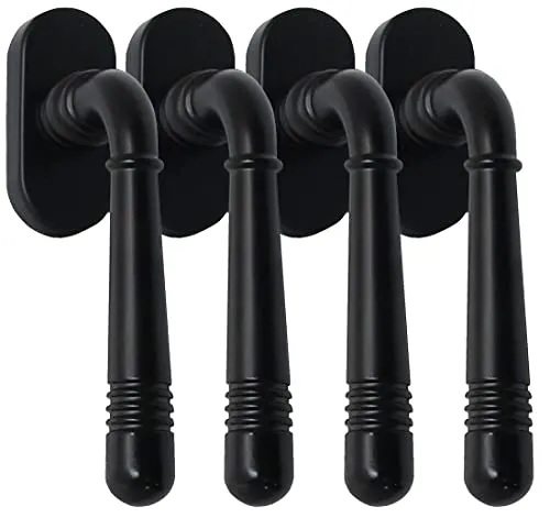 Fenstergriff 4 x FG - Helena 2314 Schwarz PVD Rasterolive Fensterbeschlag Drücker