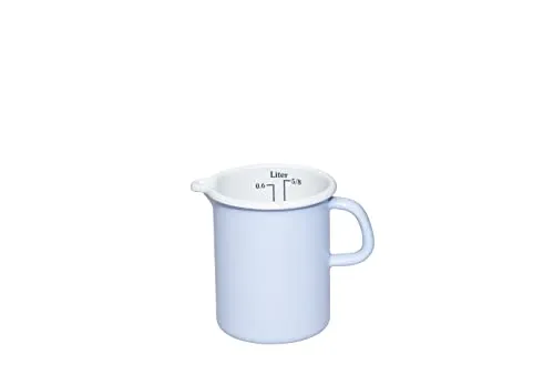 Riess, 0337-127, Küchenmaß 9cm, 0.6L, Emaille, CLASSIC Edition NATURE BLUE LIGHT, 0,333kg, 0.5 Liter, 14,5 x 10,1 x 12cm