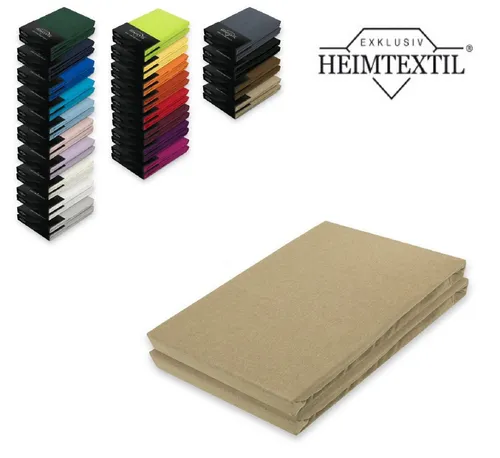 EXKLUSIV HEIMTEXTIL Doppelpack Jersey Premium Spannbettlaken 100% Baumwolle - Spannbetttücher in Markenqualität, Öko-Tex zertifiziert und mit Rundumgummizug für perfekten Sitz – ideal für Matratzen bis 25 cm Höhe, pflegeleicht und schadstoffgeprüft.