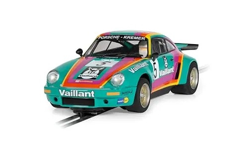 Scalextric Cars - C4439 Porsche 911 3.0 RSR - Vaillant - Spielzeug-Slotauto für den Einsatz Rennstrecken oder Set - kleine Kinder Geschenkideen für Junge/Mädchen, Zubehör, Blau