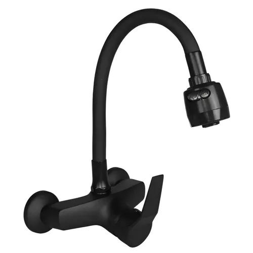 Küchenarmatur Hoch Schwarz mit Flexibler Schlauchbrause 360° Schwenkbar