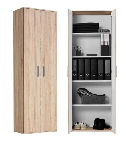 mokebo Mehrzweckschrank Der Lange - Stylischer Mehrzweckschrank in Sonoma Eiche mit 4 variabel einsetzbaren Einlegeböden, ideal für Schuh-, Aktenschrank oder Aufbewahrung. 100% klimaneutrale Lieferung aus Deutschland.