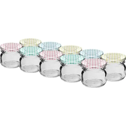 lilawelt24 10 Stück Vorratsgläser-Sturzgläser Set | Füllmenge 30 ml twist-off| Einweckgläser mit Schraub-Deckel |Marmeladengläser|Joghurtgläser|Weckgläser| Tulpenglas Dessertglas