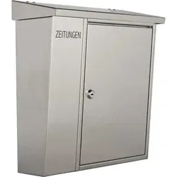 Heibi 43661 Edelstahl Briefkasten mit Zeitungsfach in silber von Heibi